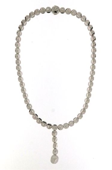 Collana Chimento Donna in Oro bianco Diamante 0.03 Ct 10257820_ - 10257820_